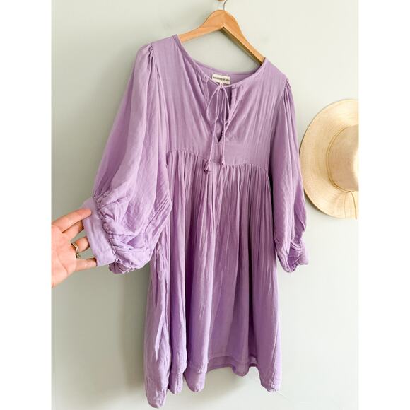 Daughters of India | Kyra Mini Dress in Lilac Gauze | Sz L - Picture 3 of 9